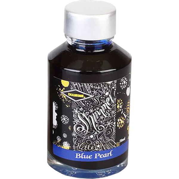 Diamine Shimmer Ink 50 ml Blue Pearl - Silver shimmer-Pen Boutique Ltd