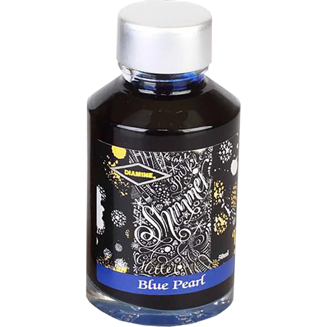 Diamine Shimmer Ink 50 ml Blue Pearl - Silver shimmer-Pen Boutique Ltd