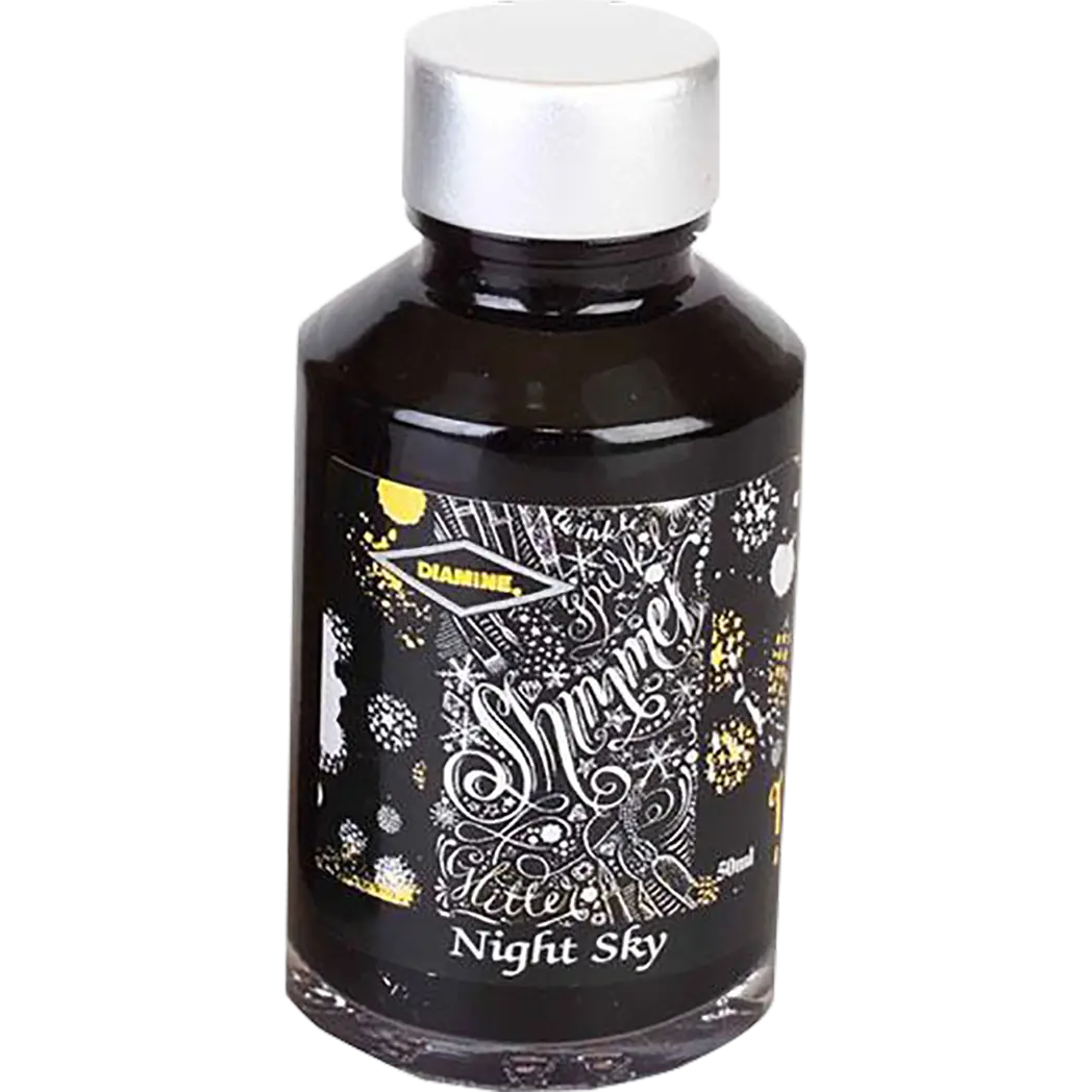 Diamine Shimmer Ink 50 ml Night Sky - Silver shimmer-Pen Boutique Ltd