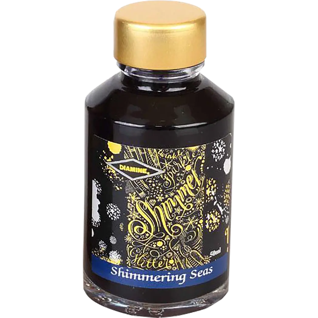 Diamine Shimmer Ink 50 ml Shimmering Seas - Gold shimmer-Pen Boutique Ltd