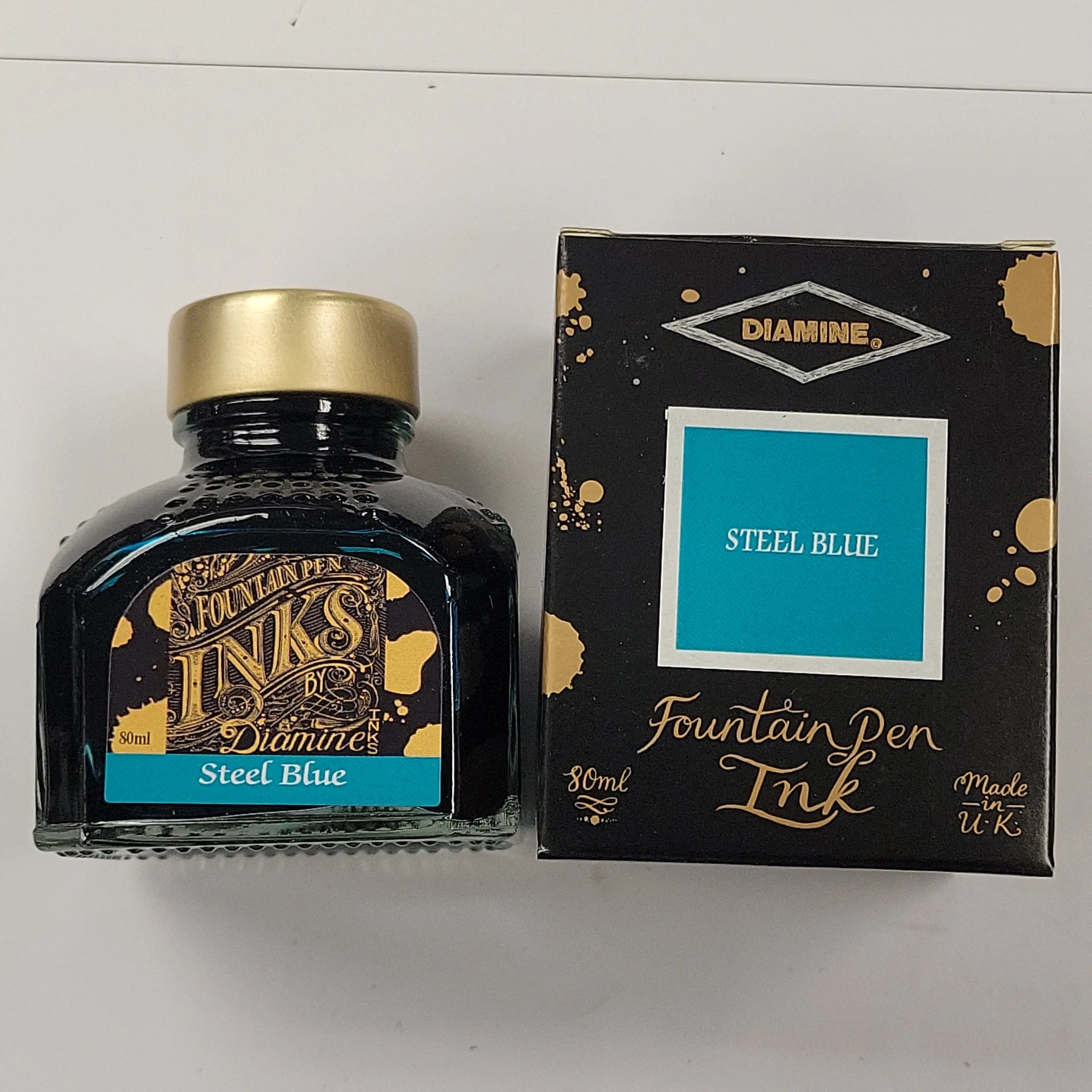 Diamine Steel Blue Ink Bottle - 80 ml-Pen Boutique Ltd