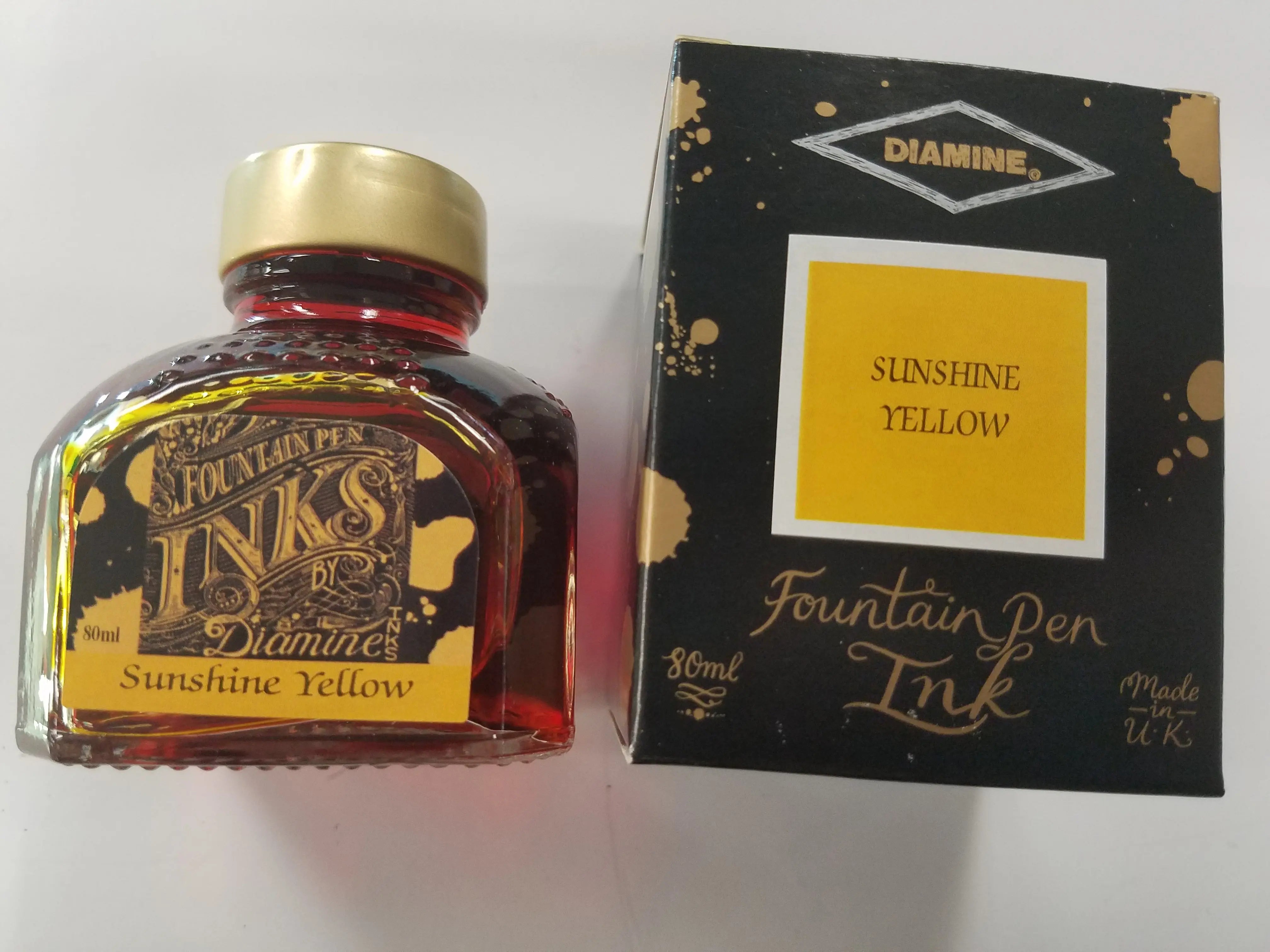 Diamine Sunshine Yellow Ink Bottle - 80 ml-Pen Boutique Ltd