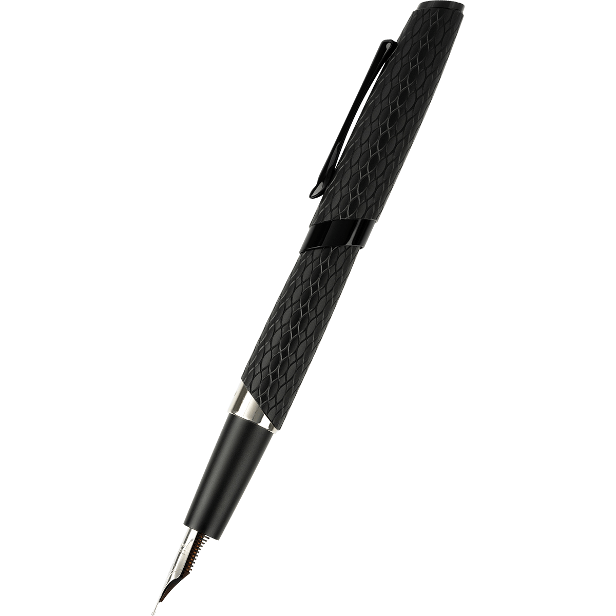 Diplomat Cobra Fountain Pen – Matte Black Guilloché - Pen Boutique Ltd