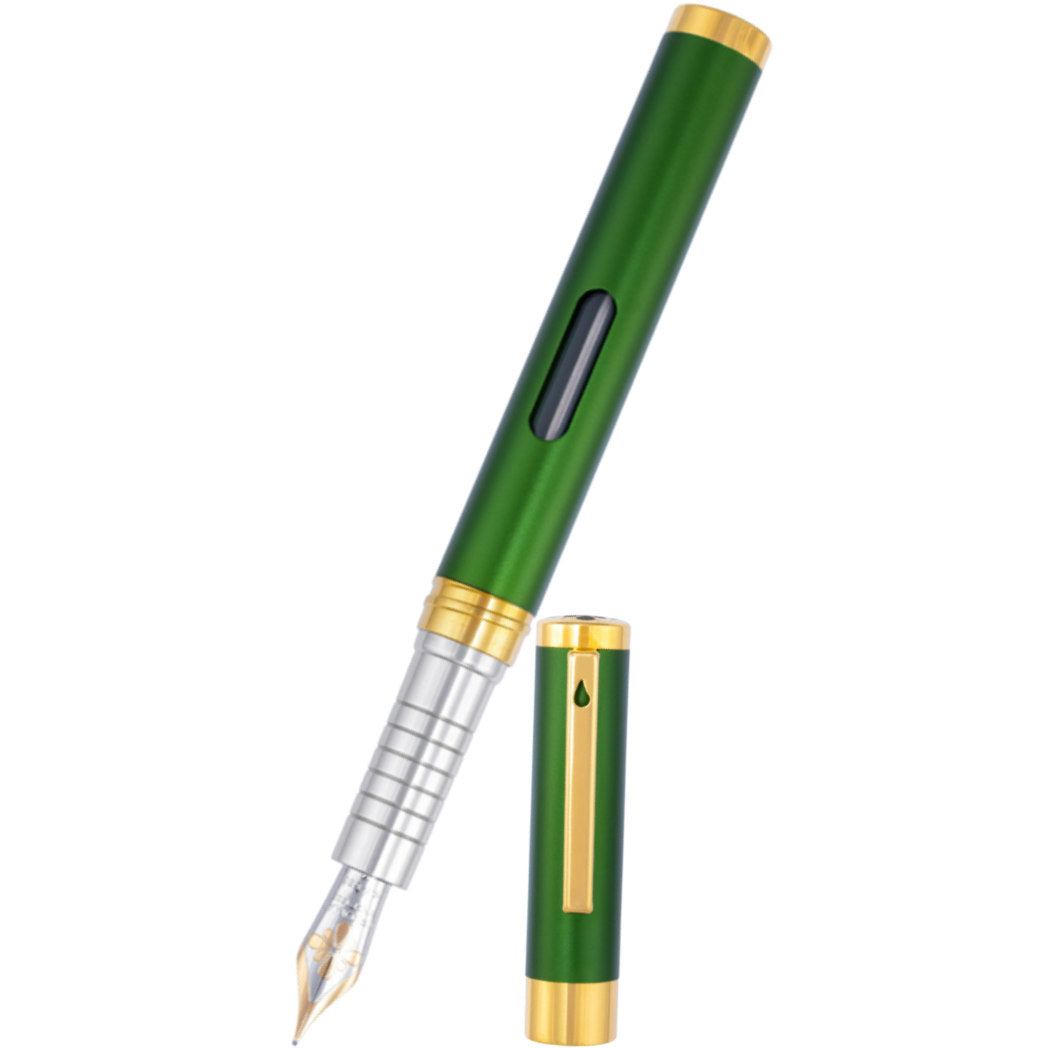 Diplomat Nexus Fountain Pen - Green - Gold Trim - 14K-Pen Boutique Ltd