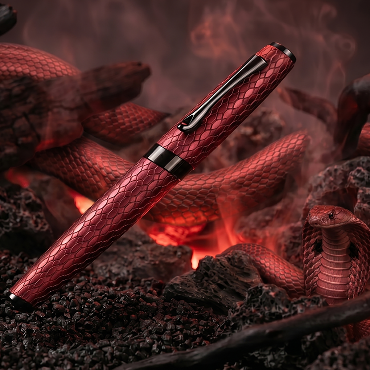 Diplomat Cobra Rollerball Pen – Burgundy Red Guilloche