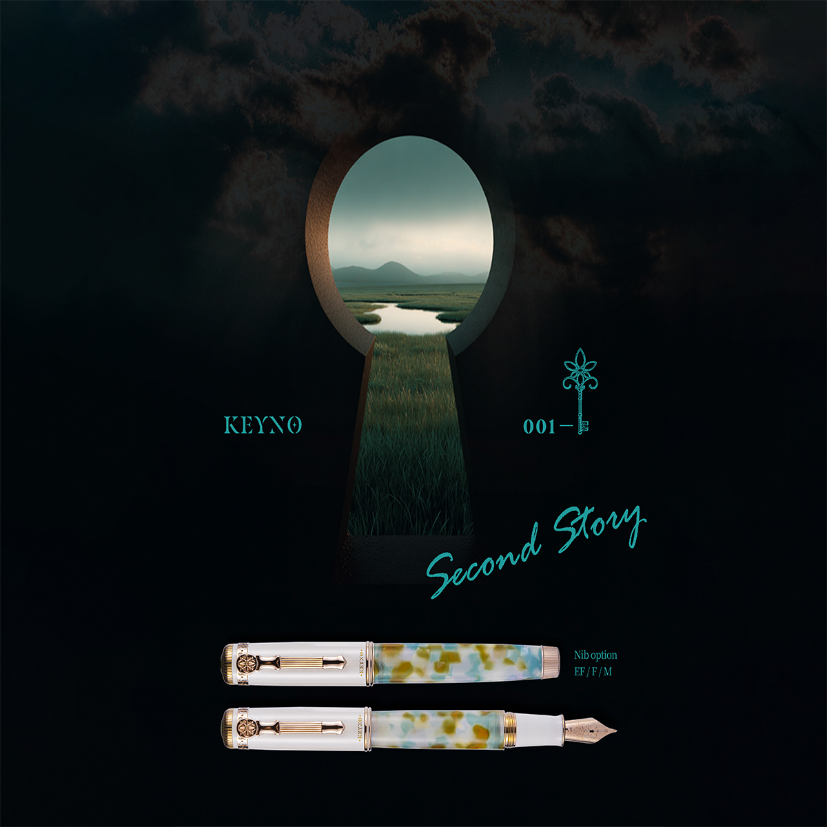 Dominant Industry Keyno 001 Fountain Pen - Serenity (Limited Edition)-Pen Boutique Ltd