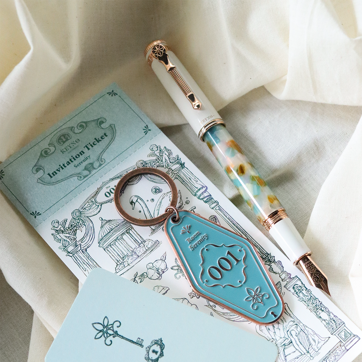 Dominant Industry Keyno 001 Fountain Pen - Serenity (Limited Edition)-Pen Boutique Ltd