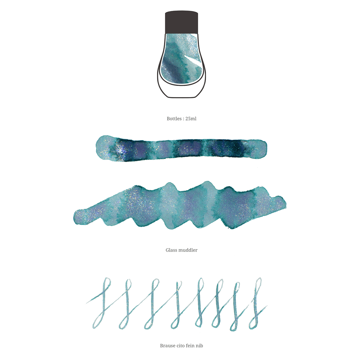 Dominant Industry Pearl Ink Bottle - Goryeo Celadon - 25ml - Pen Boutique Ltd