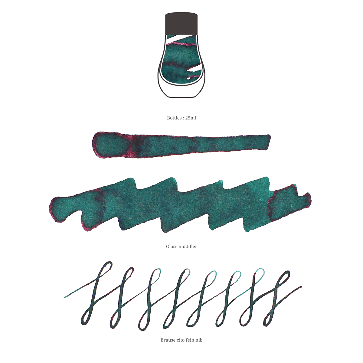 Dominant Industry Standard Ink Bottle - Leaf Green - 25ml - Pen Boutique Ltd