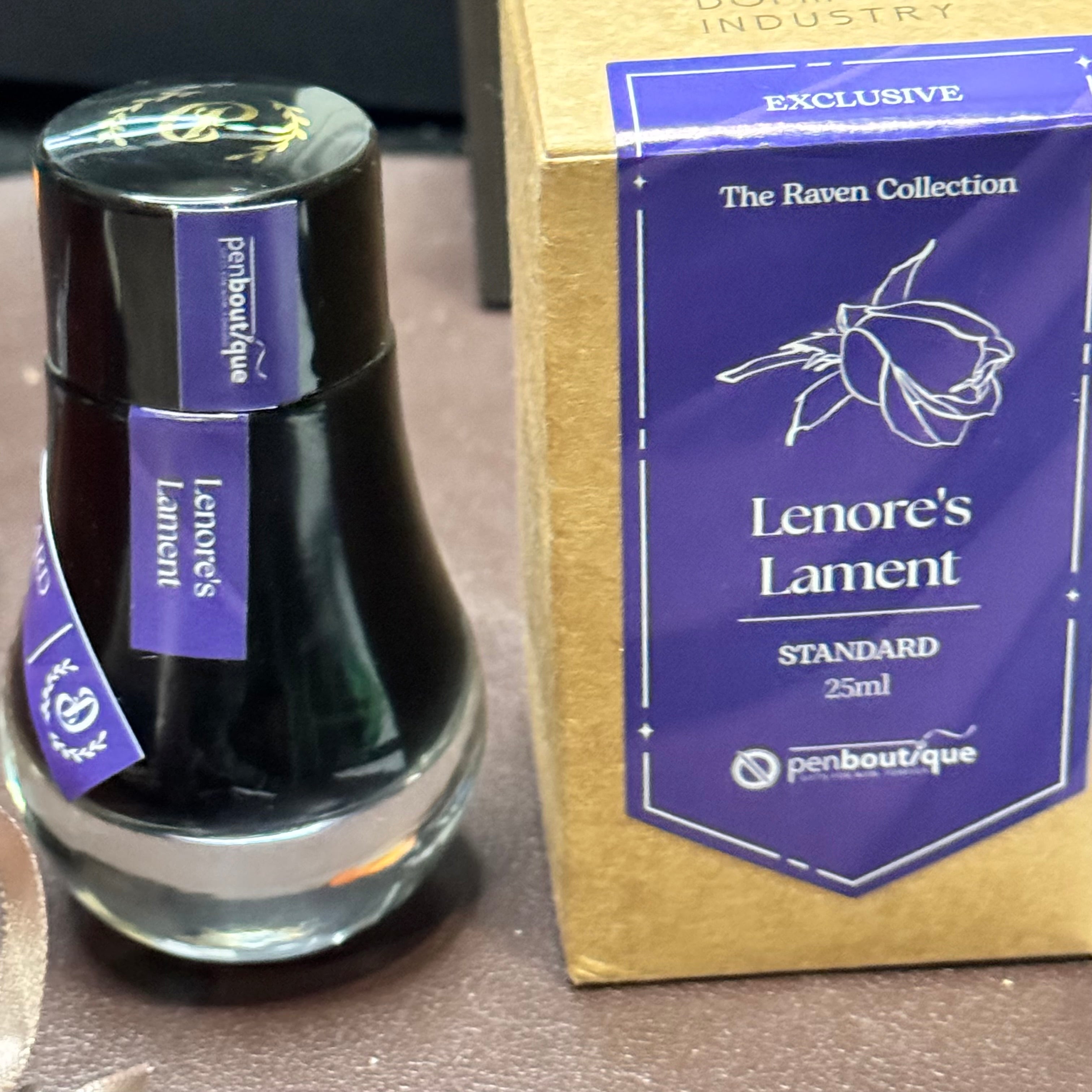 Dominant Industry x Pen Boutique Standard Ink Bottle - Raven Series - Lenore's Lament-Pen Boutique Ltd