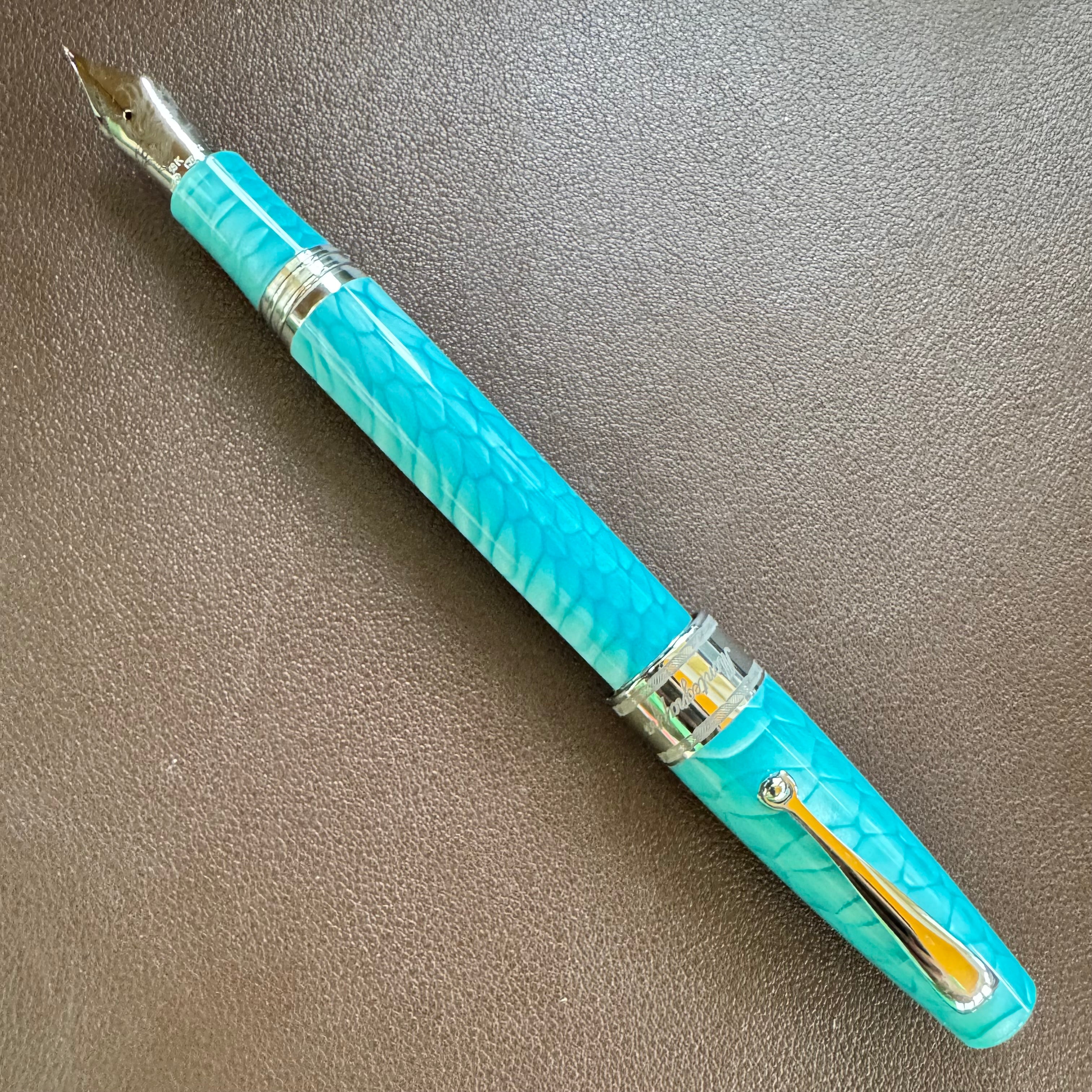 On Sale: Montegrappa Limited Edition Fountain Pen - Regal Year Of The Dragon - Laguna Blue (Extra & Deluxe)-Pen Boutique Ltd