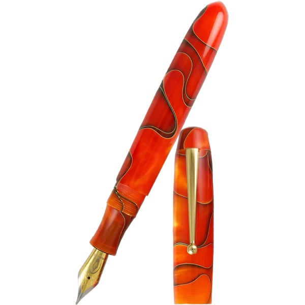 Edison Collier Fountain Pen Persimmon Swirl 18k-Pen Boutique Ltd