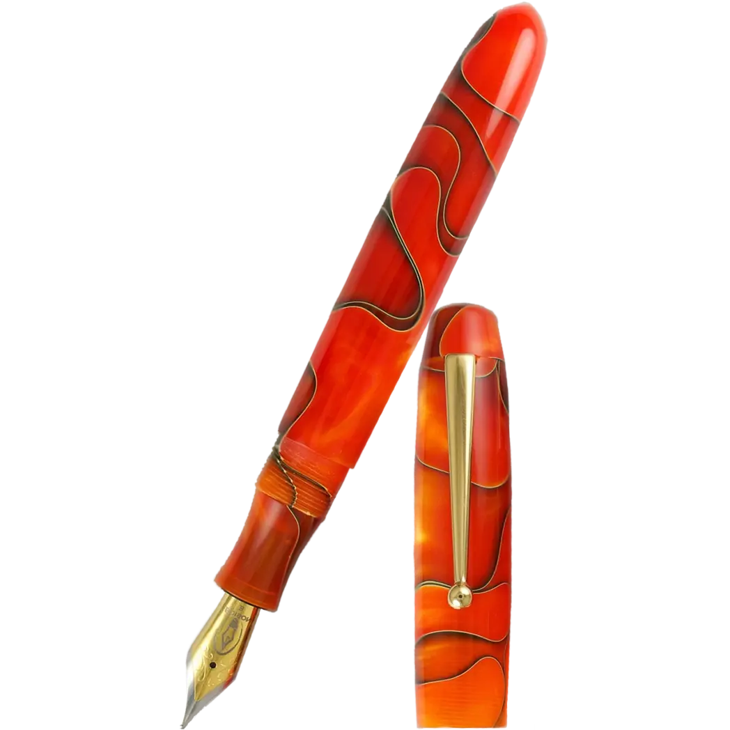 Edison Collier Fountain Pen Persimmon Swirl 18k-Pen Boutique Ltd