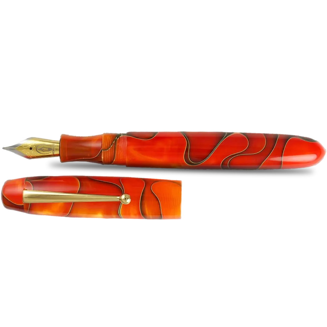 Edison Collier Fountain Pen Persimmon Swirl 18k-Pen Boutique Ltd