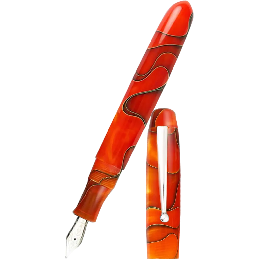 Edison Collier Fountain Pen Persimmon Swirl-Pen Boutique Ltd