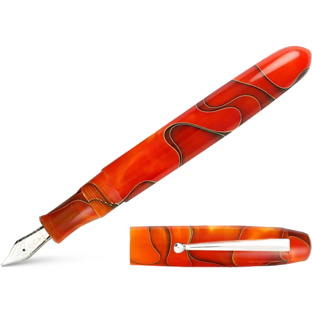 Edison Collier Fountain Pen Persimmon Swirl-Pen Boutique Ltd