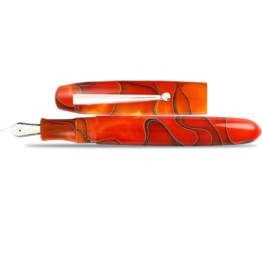 Edison Collier Fountain Pen Persimmon Swirl-Pen Boutique Ltd