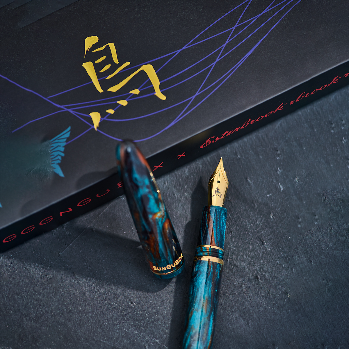 Esterbrook x BUNGUBOX Estie Fountain Pen - The Kachofugetsu Kingfisher-Pen Boutique Ltd