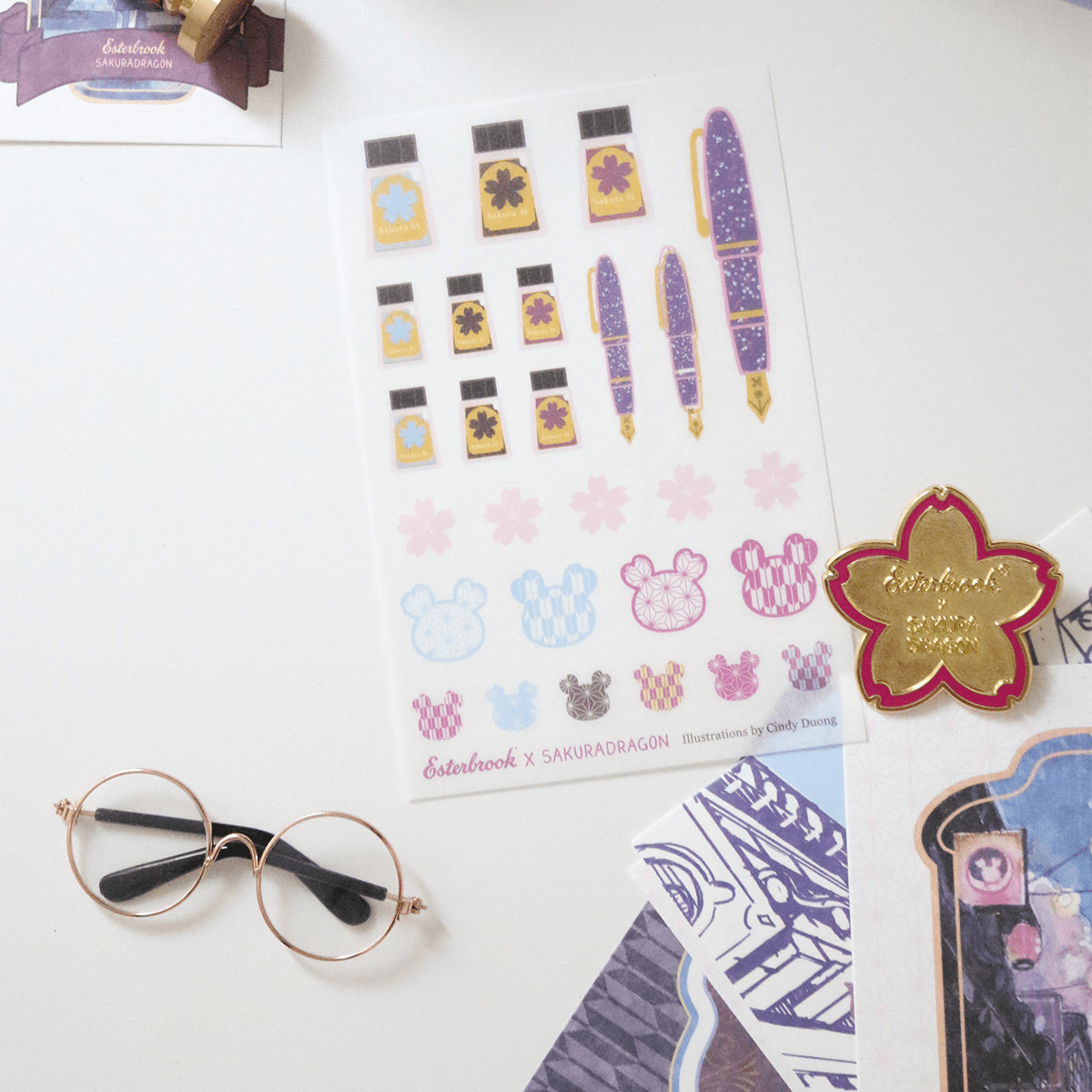 Esterbrook x Sakura Dragon Sticker Sheet - Sakura Street - Pen Boutique Ltd