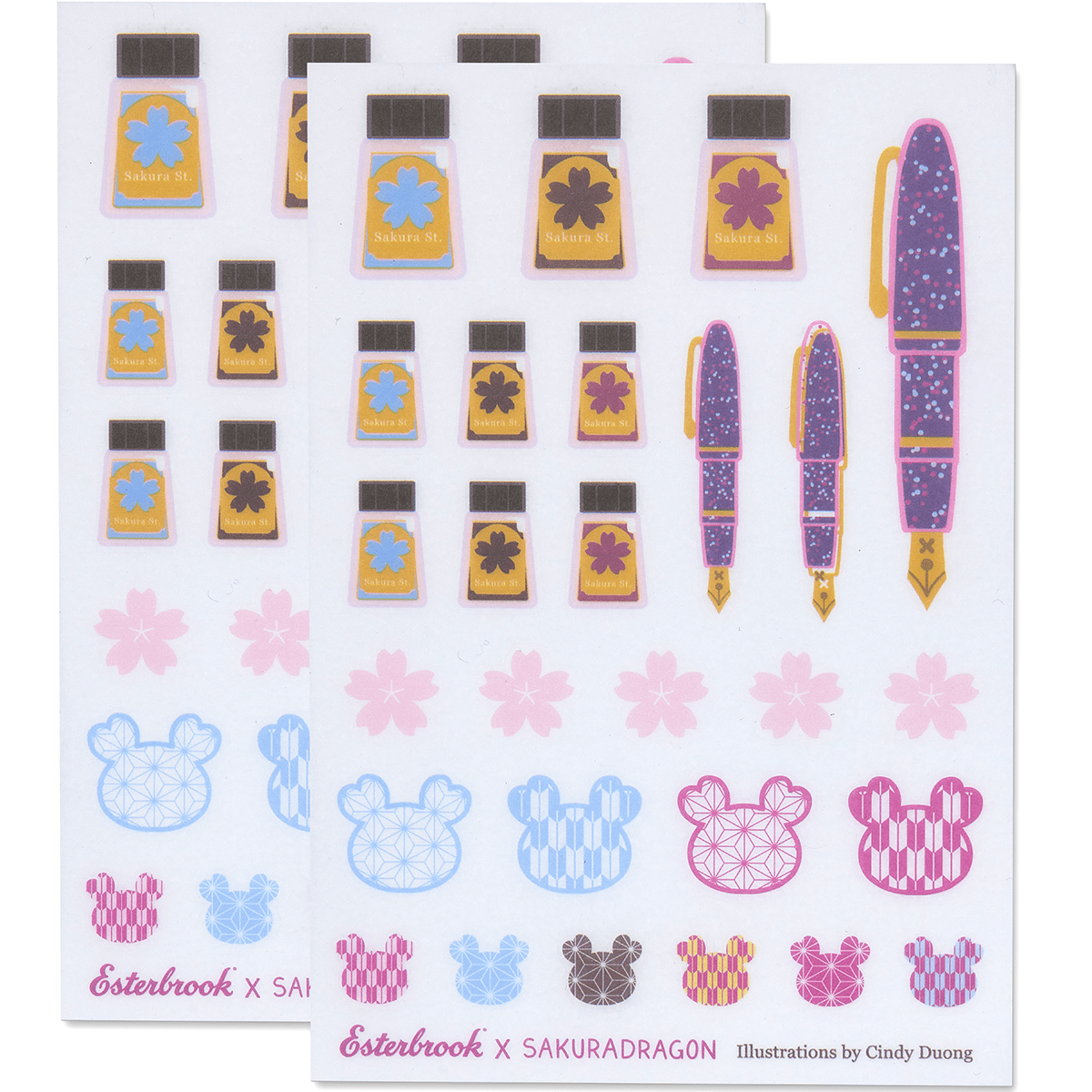 Esterbrook x Sakura Dragon Sticker Sheet - Sakura Street - Pen Boutique Ltd