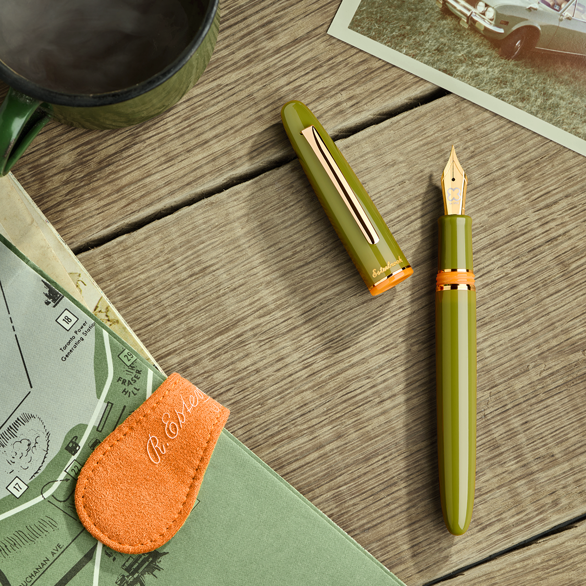 Esterbrook Estie Piston Filler Fountain Pen - Back to the Lands Quirky Leaf - Gold Trim (Seasonal)-Pen Boutique Ltd