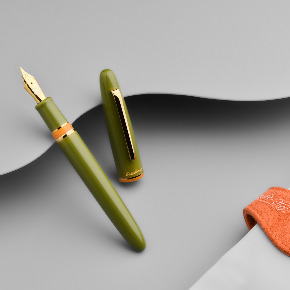 Esterbrook Estie Piston Filler Fountain Pen - Back to the Lands Quirky Leaf - Gold Trim (Seasonal)-Pen Boutique Ltd