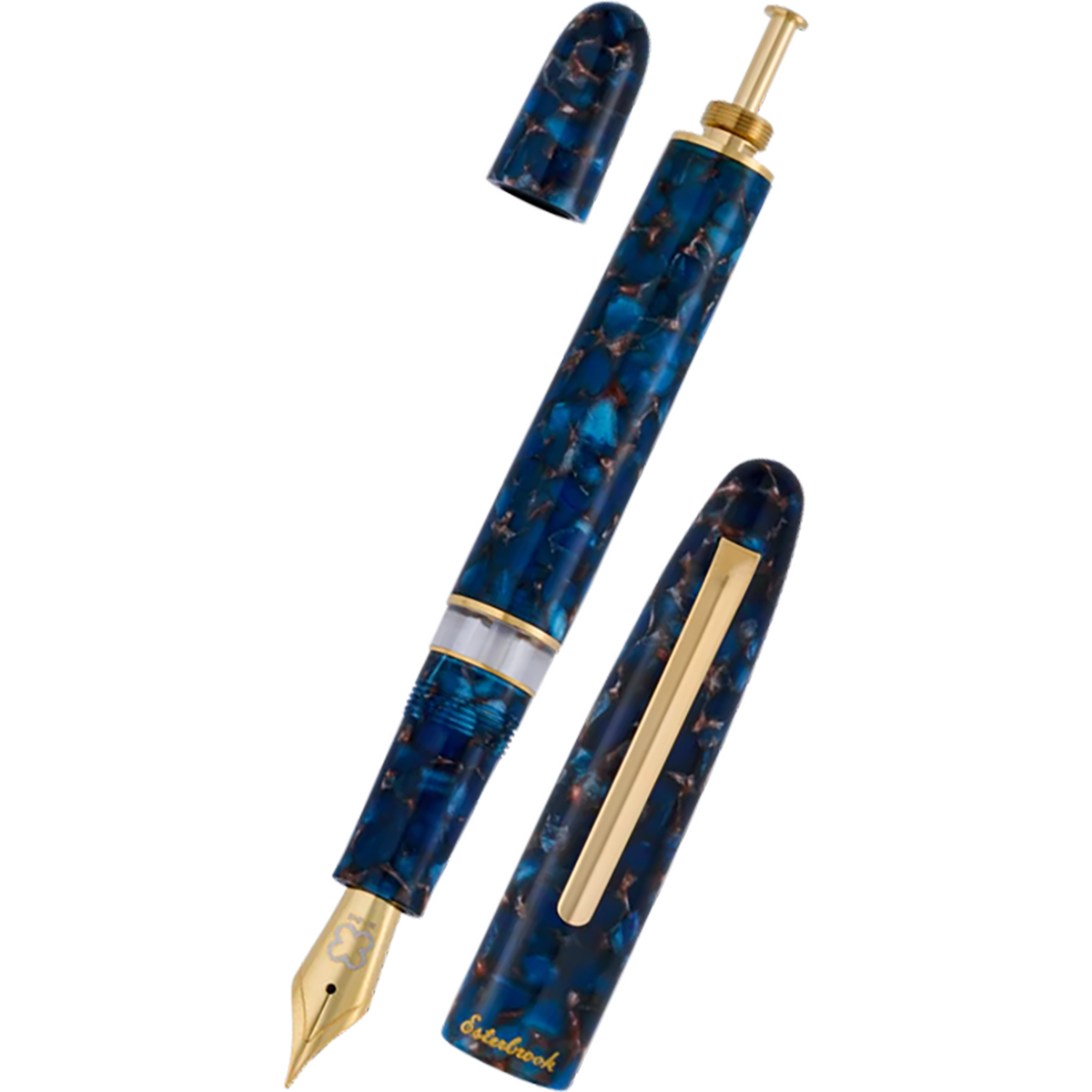 Esterbrook Estie Piston Filler Fountain Pen - Nouveau Bleu - Gold Trim-Pen Boutique Ltd