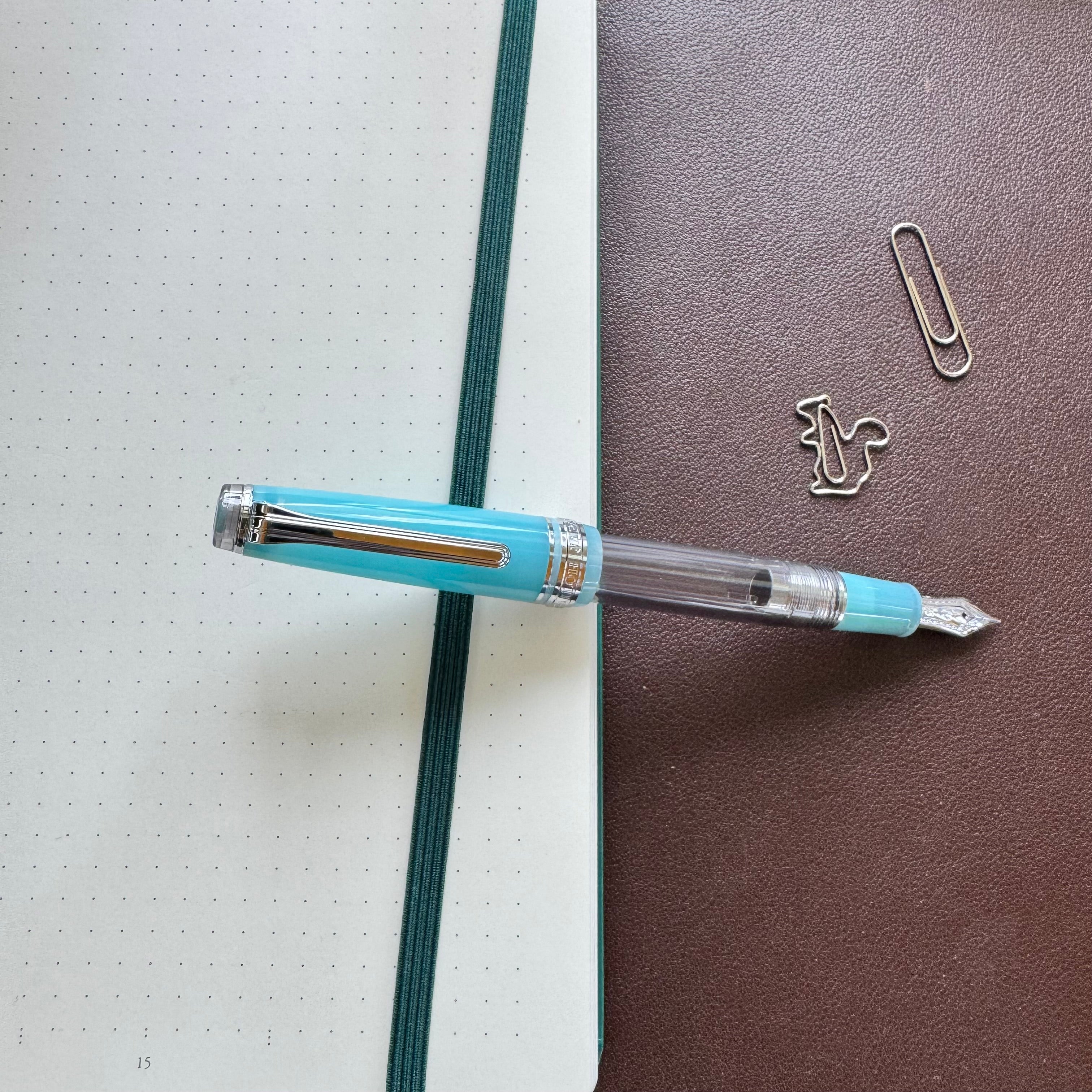 On Sale: Sailor Professional Gear Slim Manyo Fountain Pen #2 Set - Moss - Silver Trim (Special Edition)-Pen Boutique Ltd