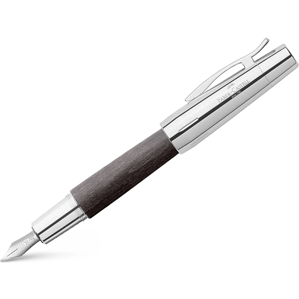 Faber-Castell Design E-Motion Fountain Pen - Pear Wood - Black - Pen Boutique Ltd