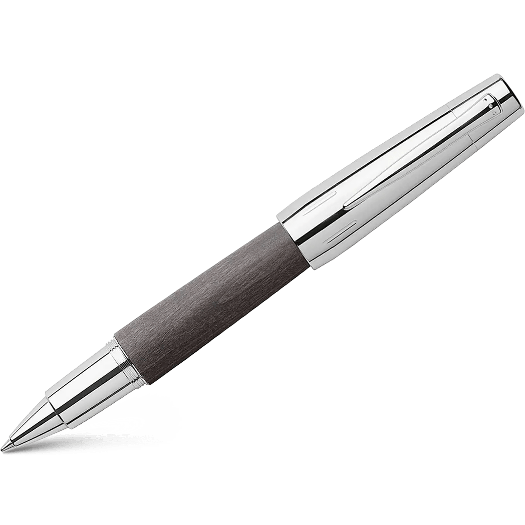 Faber-Castell Design E-Motion Pear Wood Black Rollerball Pen - Pen Boutique Ltd