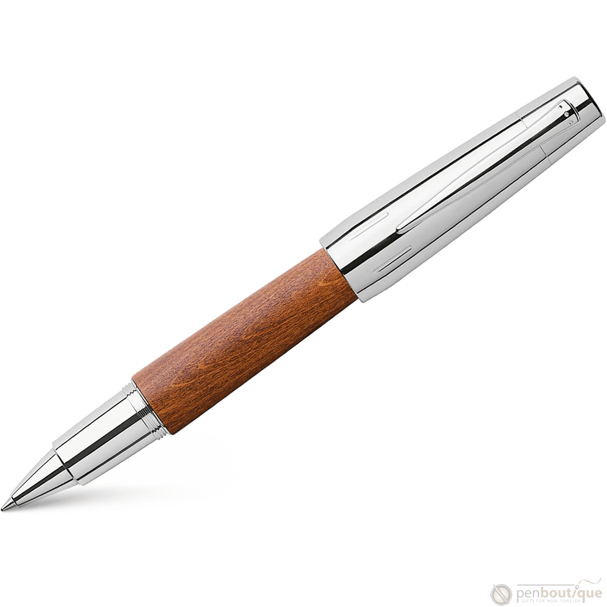 Faber-Castell Design E-Motion Pear Wood Brown Rollerball Pen - Pen Boutique Ltd