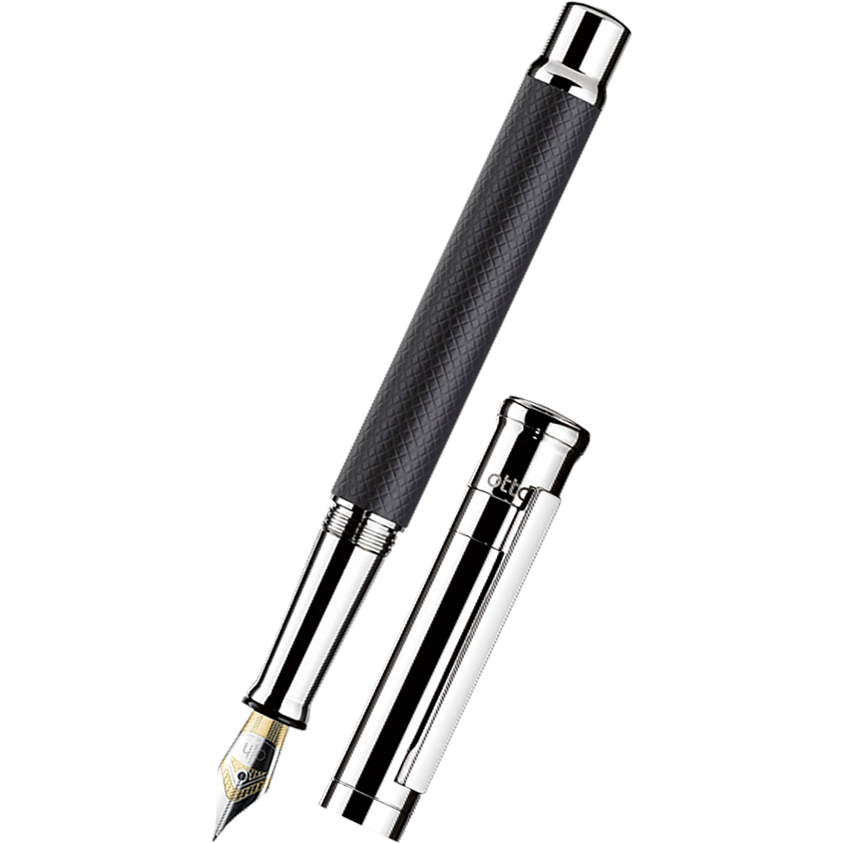 Faber-Castell x Otto Hutt Design 04 Fountain Pen - Black Matte Checkered-Pen Boutique Ltd