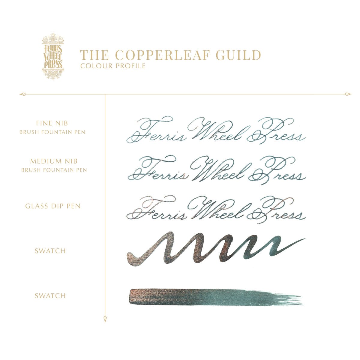 Ferris Wheel Press FerriTales The Book of Knights Ink Bottle - Copperleaf Guild - 85ml - Pen Boutique Ltd