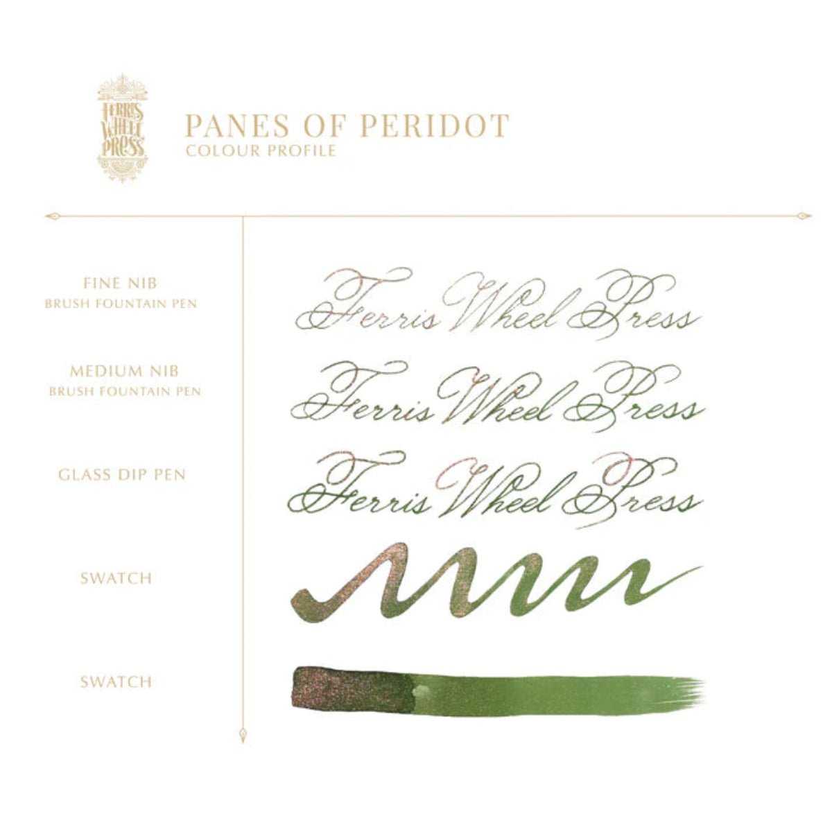 Ferris Wheel Press FerriTales The Book of Knights Ink Bottle - Panes of Peridot - 20ml - Pen Boutique Ltd