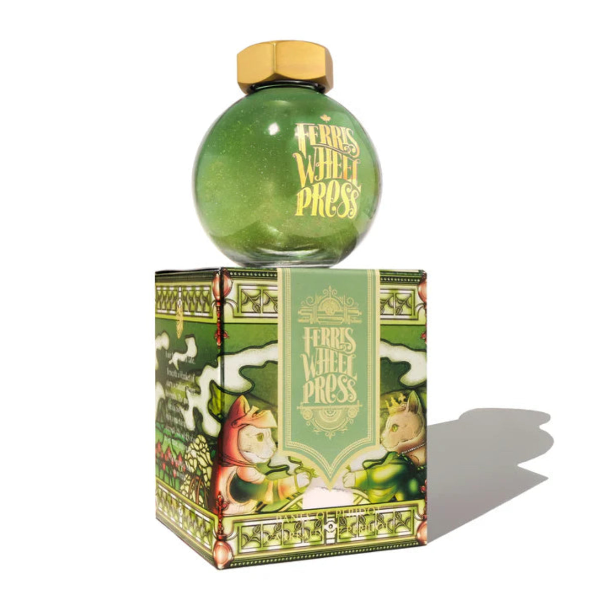 Ferris Wheel Press FerriTales The Book of Knights Ink Bottle - Panes of Peridot - 85ml-Pen Boutique Ltd