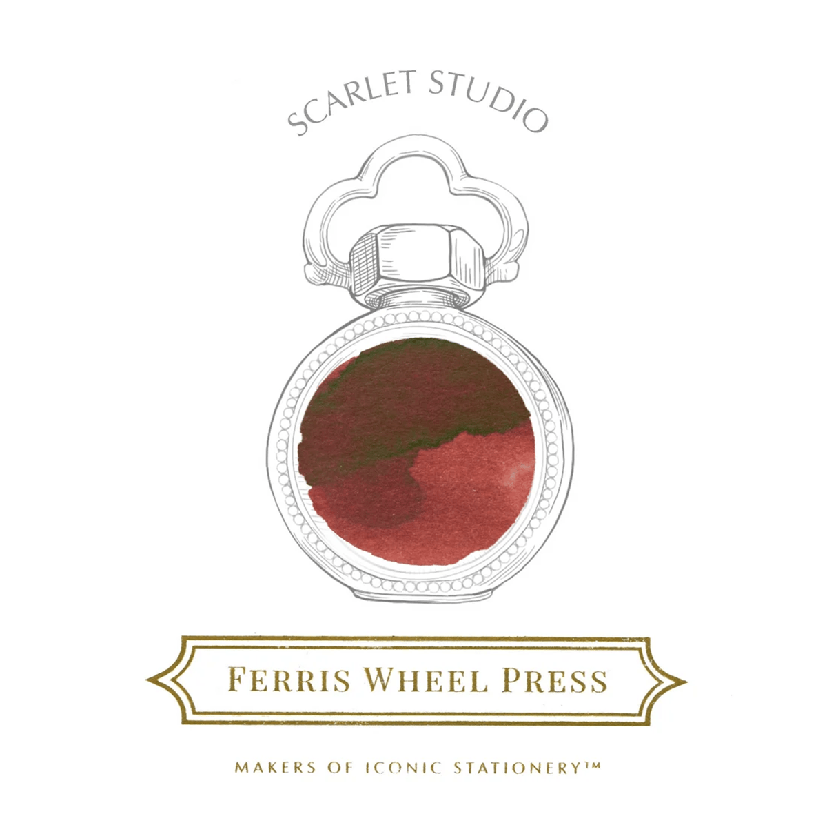 Ferris Wheel Press Ink Bottle - Scarlet Studio - 38ml - Pen Boutique Ltd
