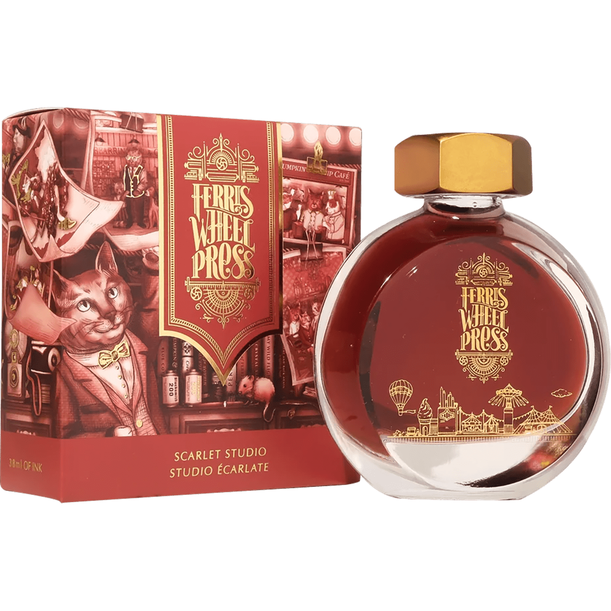 Ferris Wheel Press Ink Bottle - Scarlet Studio - 38ml - Pen Boutique Ltd