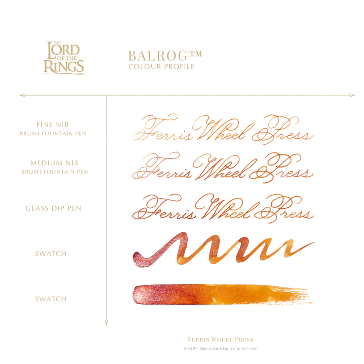 Ferris Wheel Press x Lord of the Rings Ink Bottle - Balrog Signature Ink - 38 ml - Pen Boutique Ltd