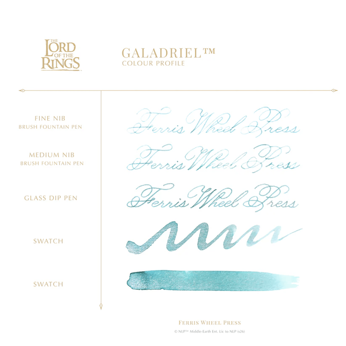 Ferris Wheel Press x Lord of The Rings Bijou Fountain Pen & Ink Set - Galadriel Bijou - Pen Boutique Ltd