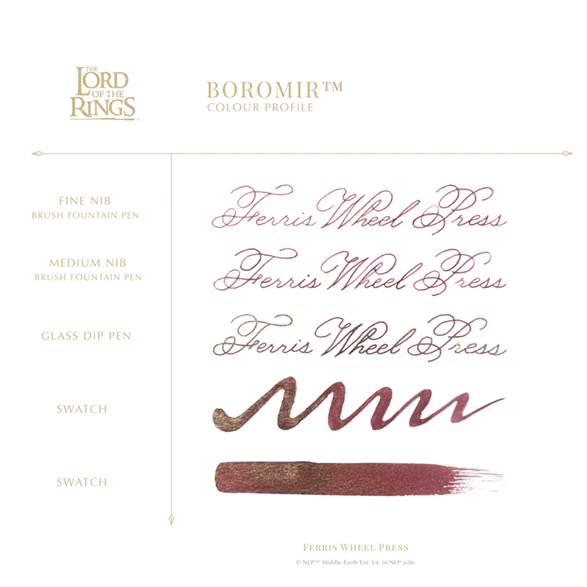 Ferris Wheel Press x Lord of the Rings Ink Bottle - Boromir Signature Ink - 38 ml - Pen Boutique Ltd