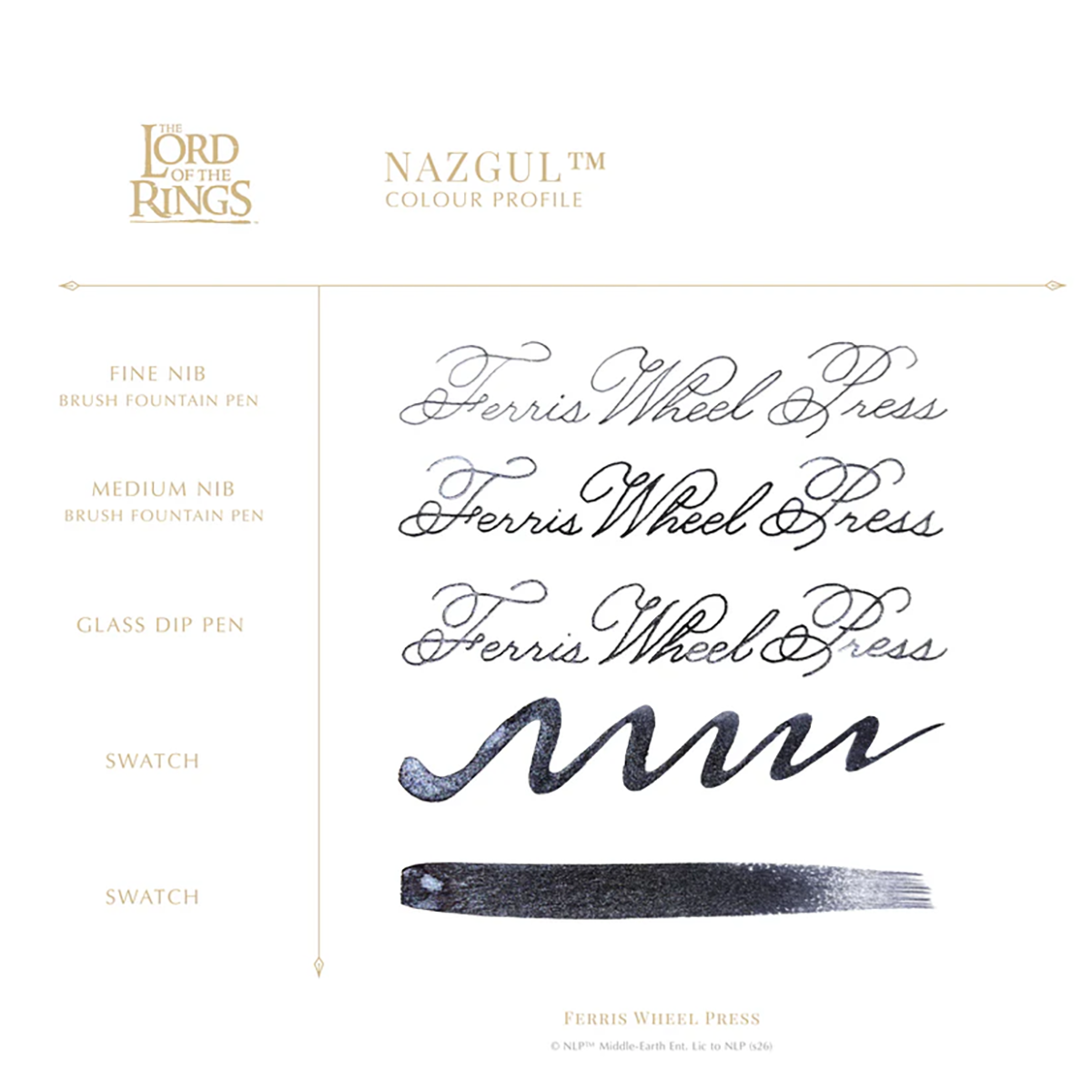 Ferris Wheel Press x Lord of the Rings Ink Bottle - Nazgûl Signature Ink - 38 ml-Pen Boutique Ltd