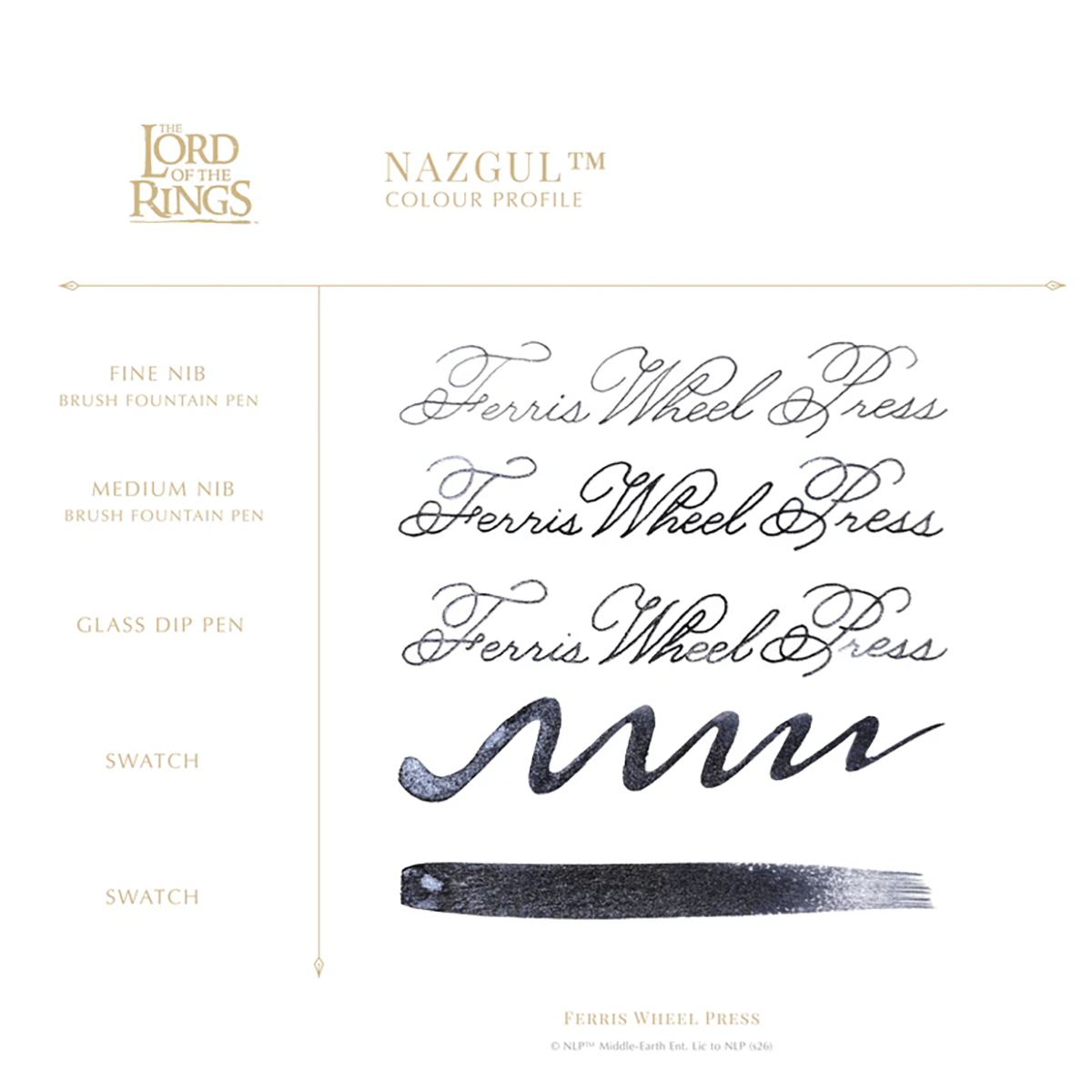 Ferris Wheel Press x Lord of the Rings Ink Bottle - Nazgûl Signature Ink - 38 ml - Pen Boutique Ltd