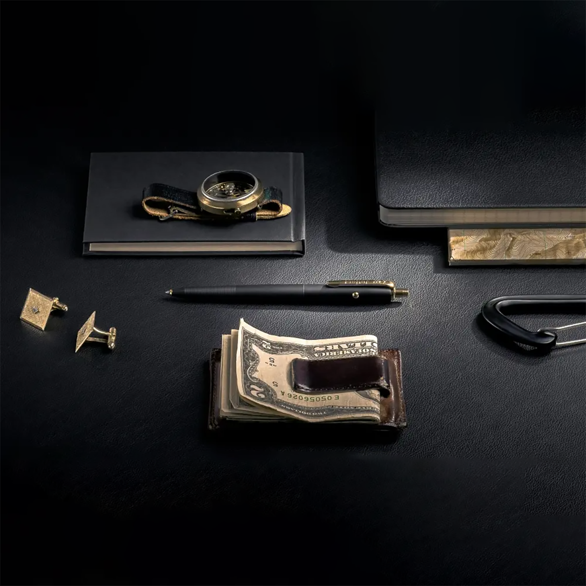 Fisher Space Astronaut Ballpoint Pen - Graphite Black Cerakote - Solar Flare Gold Titanium-Pen Boutique Ltd