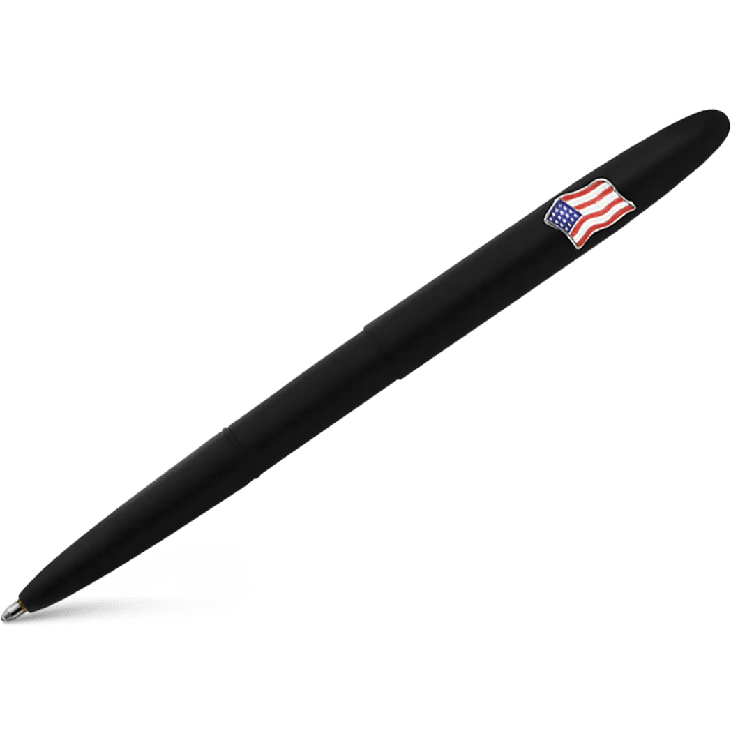 Fisher Space Pen Matte Black Bullet with American Flag Ballpoint Pen - Pen Boutique Ltd