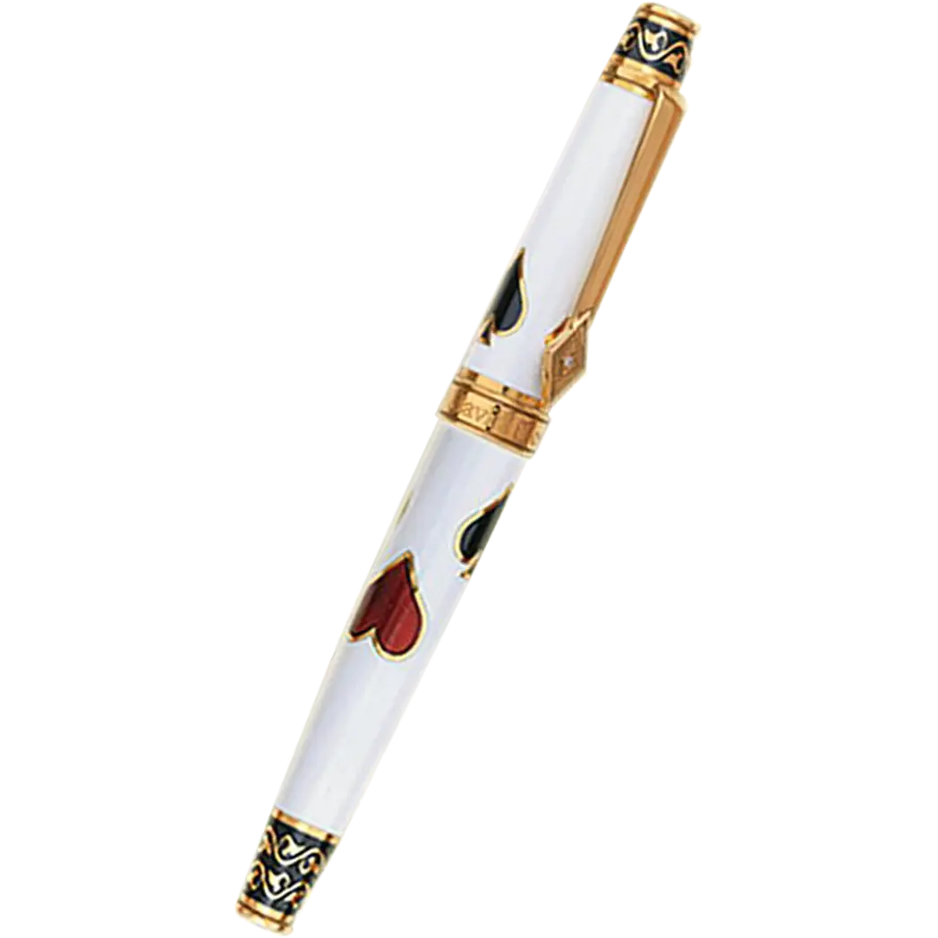 David Oscarson Les Quatre Couleurs w/ Gold Vermeil in Opaque White, Black and Translucent Ruby Red Hard Enamel Rollerball Pen-Pen Boutique Ltd