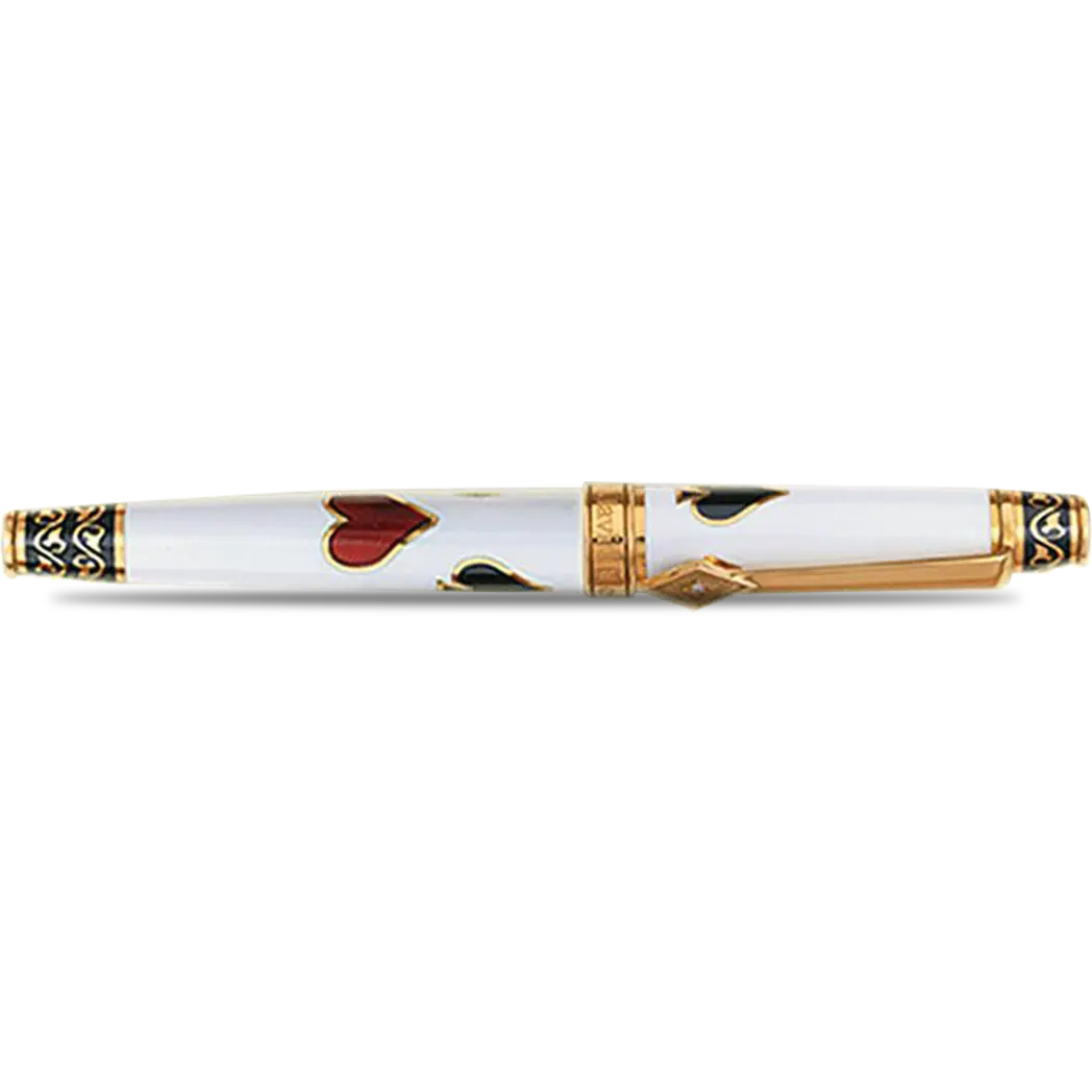 David Oscarson Les Quatre Couleurs w/ Gold Vermeil in Opaque White, Black and Translucent Ruby Red Hard Enamel Rollerball Pen-Pen Boutique Ltd