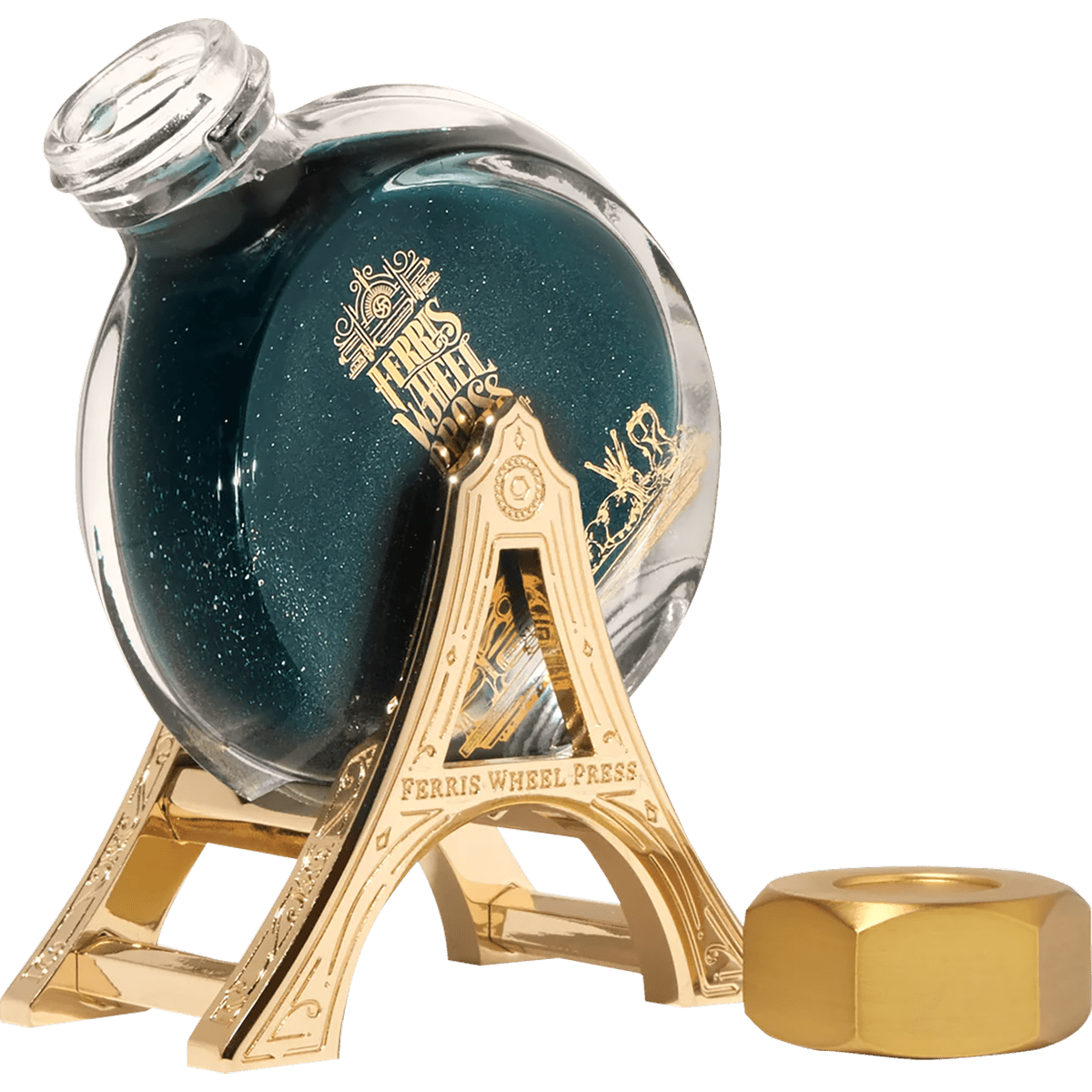 Ferris Wheel Press Ink Bottle Carriage - 38ml (Gold Polished Edition) - Pen Boutique Ltd