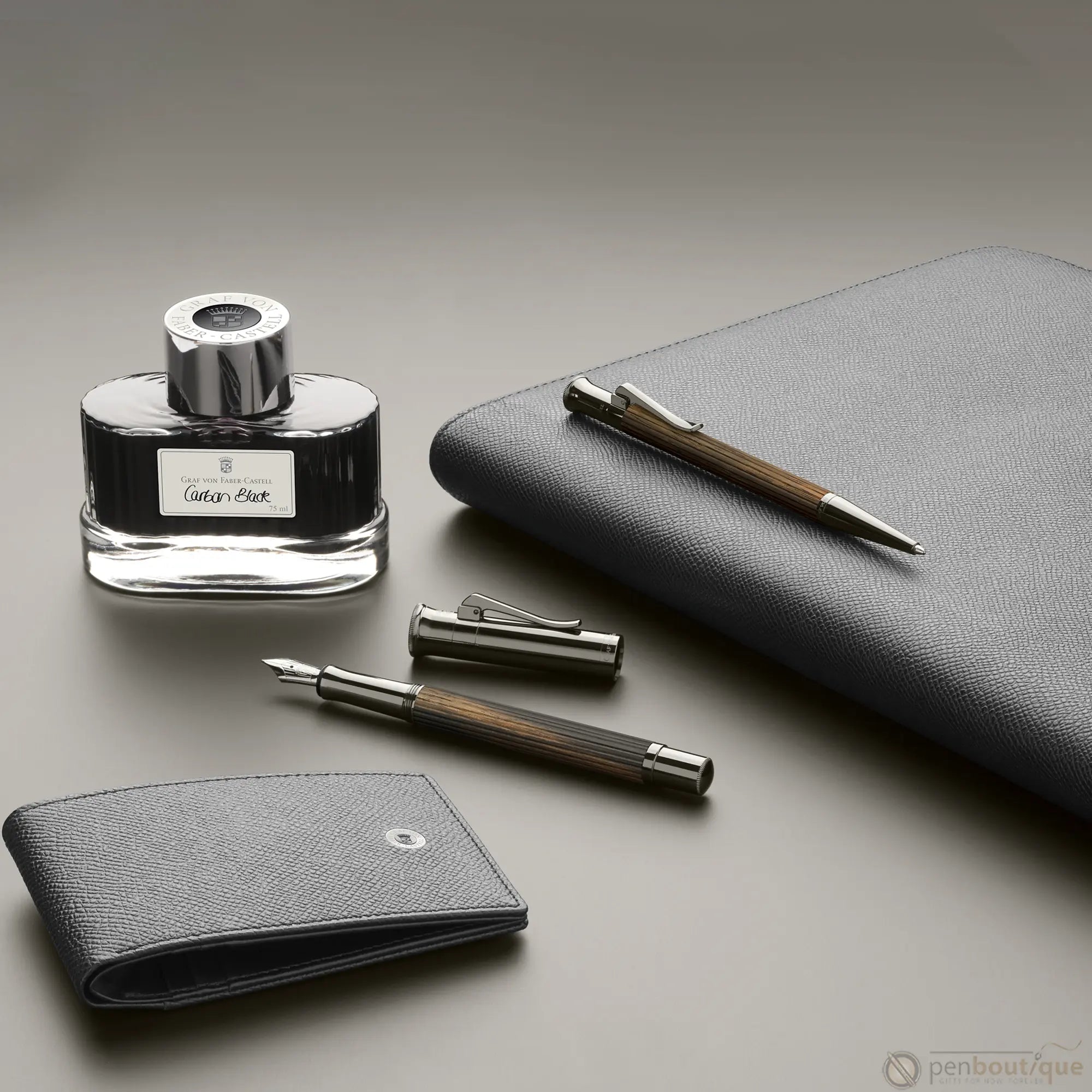 Graf Von Faber-Castell Design Carbon Black 75ml Ink Bottle-Pen Boutique Ltd