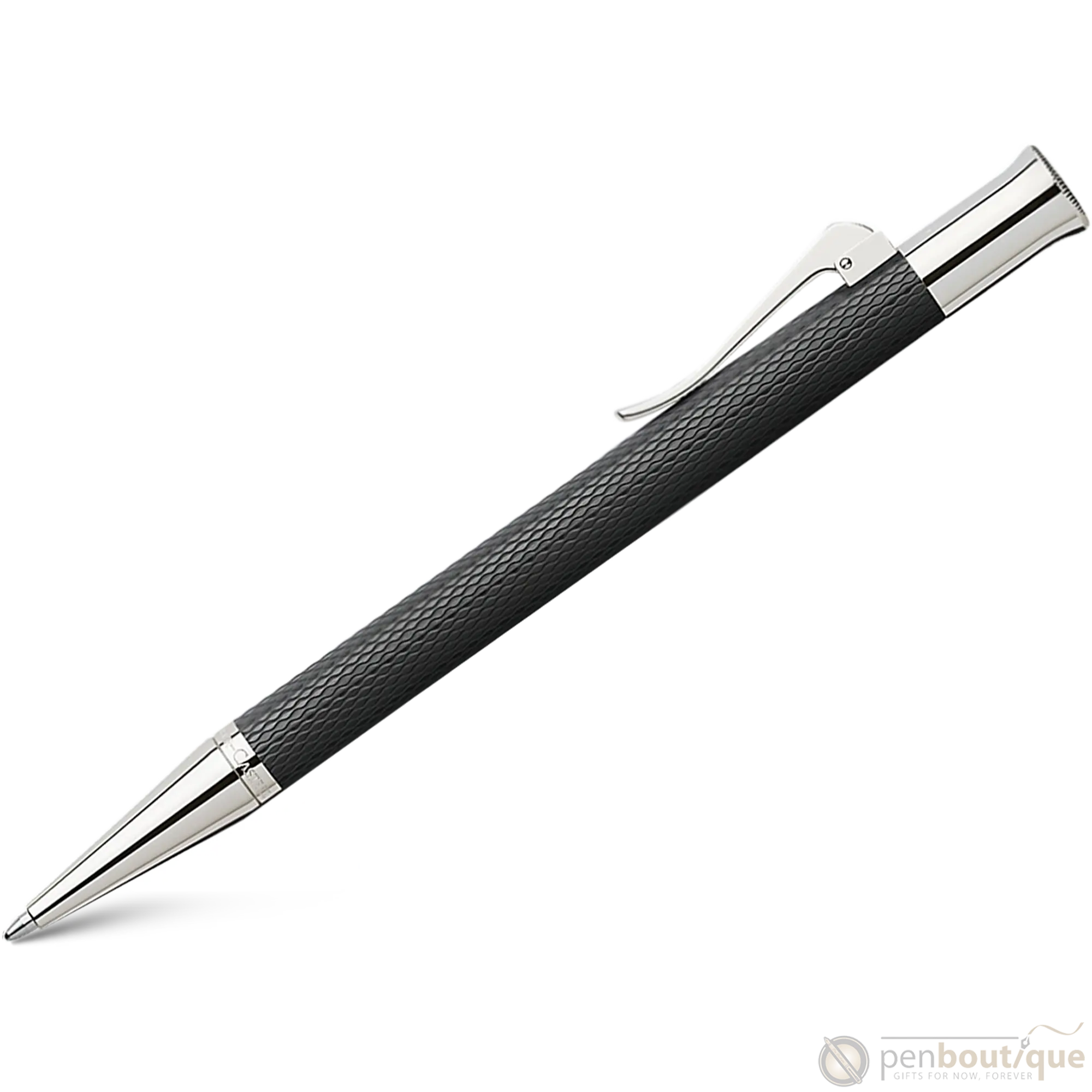 Graf Von Faber-Castell Guilloche Black Ballpoint Pen-Pen Boutique Ltd