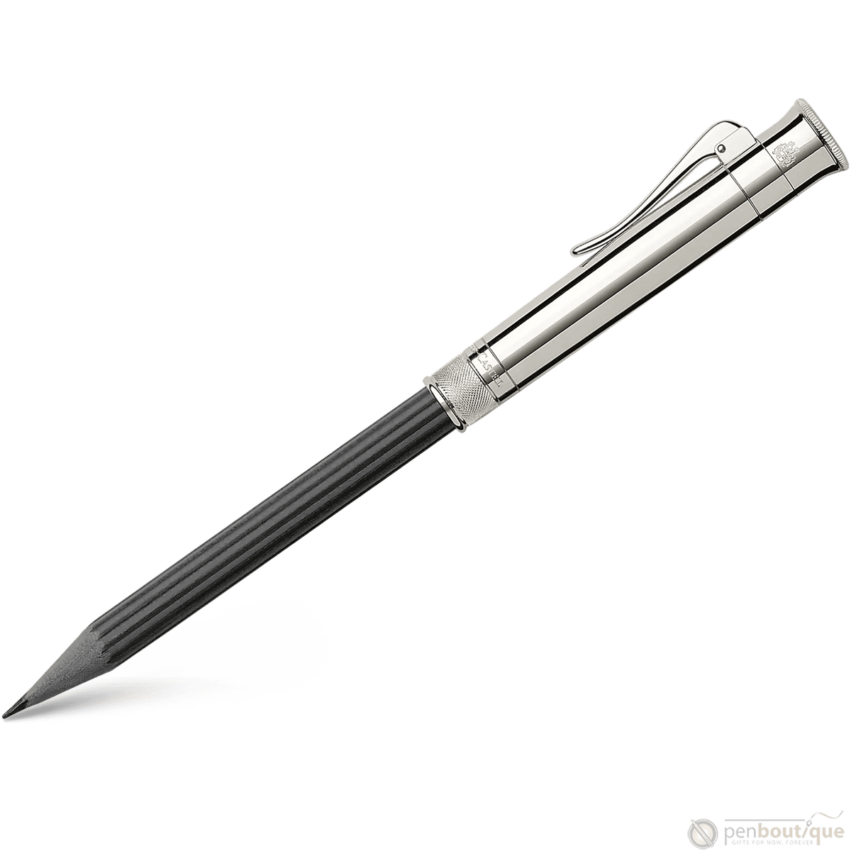 Graf Von Faber-Castell Perfect Pencil, Platinum Plated Cap, Black - Pen Boutique Ltd